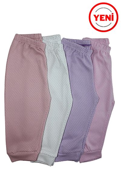 Sevilla Polka Dot Baby Girl Single Bottom Without Booties 4-Piece
