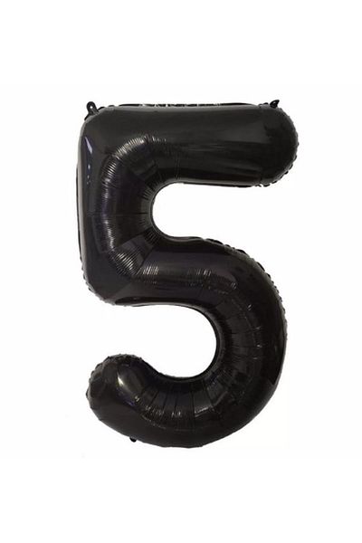 Parti Station Number Foil Balloon Black Number Balloon Black 5 Years Balloon 76 Cm Number Balloon Flying Balloon Helium Balloon