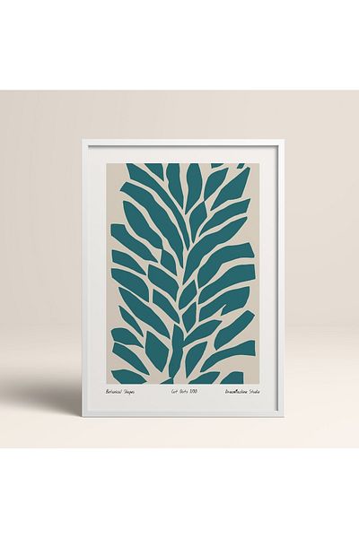 HOMEPACK Tablou cu rame din lemn alb Poster cu rame Decor artistic modern de perete (FLOWER274-WHITE-30X40)