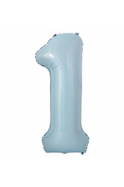 Parti Station Number Foil Balloon Baby Blue Blue 1 Year Old Balloon 76 Cm Number Balloon Flying Balloon Helium Balloon