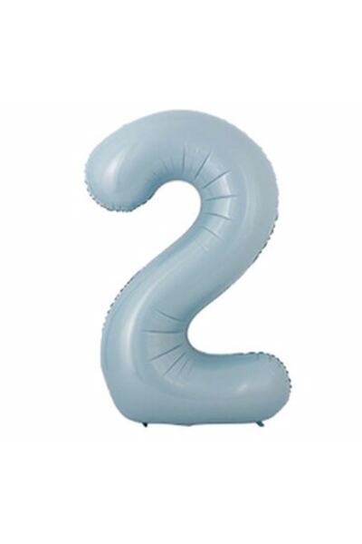 Parti Station Rakam Folyo Balon Bebek Mavisi Mavi 2 Yaş Balon 76 Cm Sayı Balo...