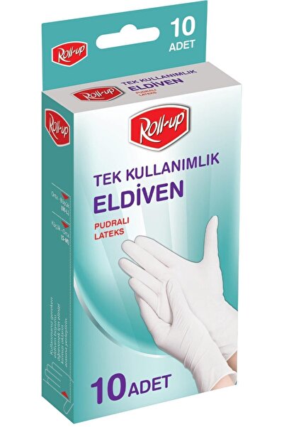 Roll-Up قفازات لاتكس مسحوقة 10 قطع