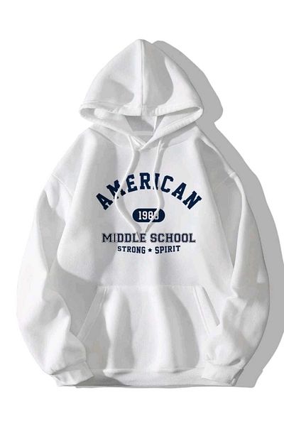 FAVORİST Αμερικάνικη στάμπα 1983 Oversize αθλητική φούτερ με κουκούλα