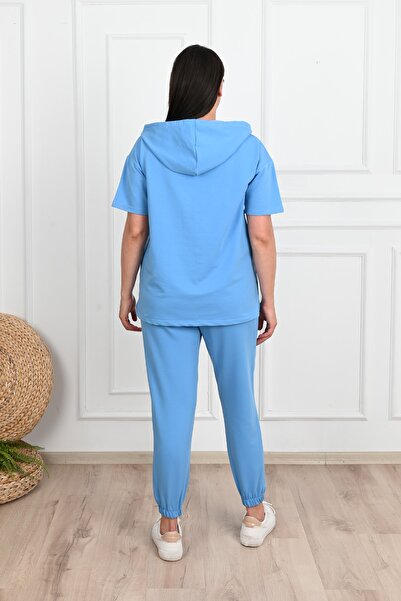 Koza Butik Women's Hooded Large Size Tracksuit Set 3759-23