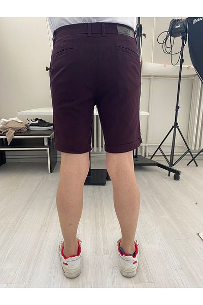 Tarz Cool Ανδρικό λινό σορτς Claret Red