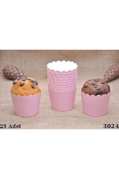 madamelis Muffin Kek Kapsülü, Karton Kek Kapsülü, Kek Kalıbı (Pembe Renk)