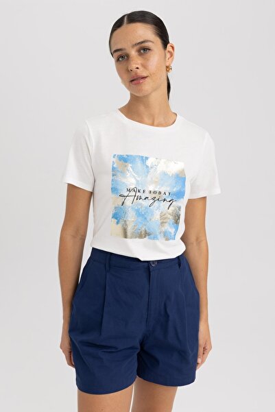 DeFacto Regular Fit Crew Neck Κοντό μανίκι 100% βαμβάκι T-shirt A8851ax23hs