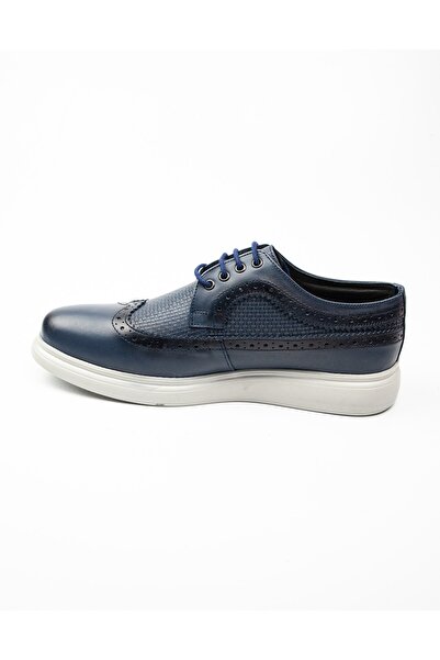 Nobel 1062 Navy Blue Leather Men's Casual Shoes
