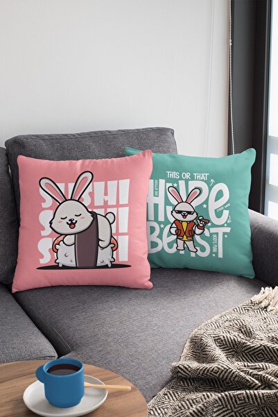 Moud's Двустранно принтирана калъфка за възглавница от велур с шарка на зелен...