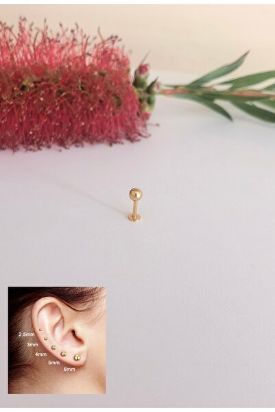 Bylin %100 Cerrahi Çelik Labret Pıercıng - Top Çapı 4 Mm - 1 Adet