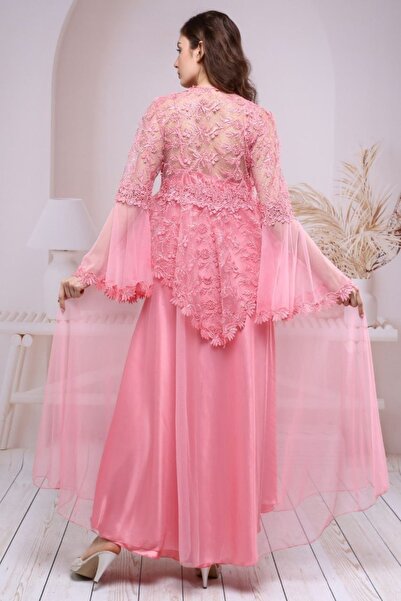 Lüx Wood Kadın Sabahlık Ve Gecelık Uzun Elbısesı Tul Saten 2ılı