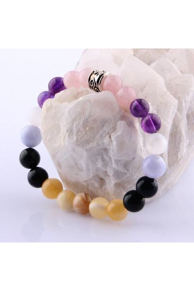 Generic Brand Amethyst Fluorite Tiger Labrodorite Jade Agate Aquamarine 8 mm ...