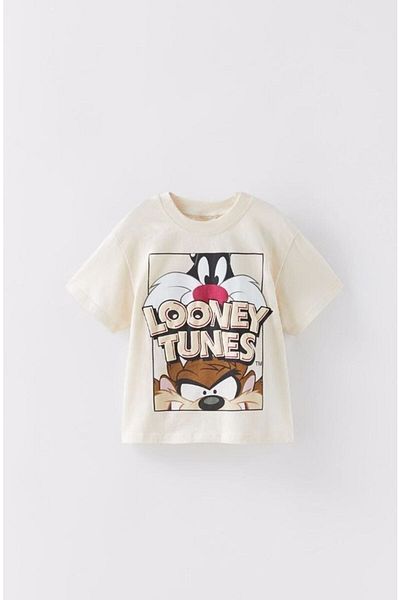 LADİN Boy's Tasmanian Devil Looney Tunes Printed Top and Bottom Shorts Set