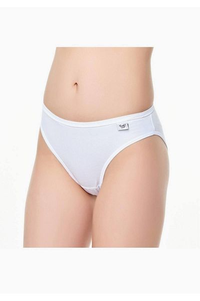 Tutku White Elastane Plain Women's Slip Panties New Season (5 Pieces Economical Pack)