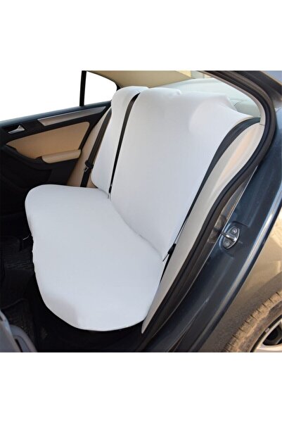 KILIFSAN Oto Koltuk Servis Kılıfı Beyaz Likralı Esnek Tüm Araç Modellerine Uy...