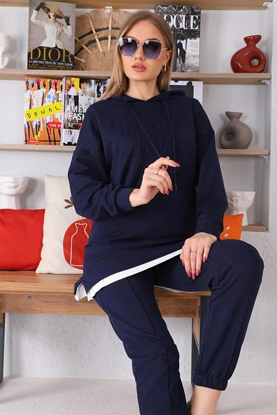 WestBound True Love Embossed Casual Women's Sports Suit DARK BLUE