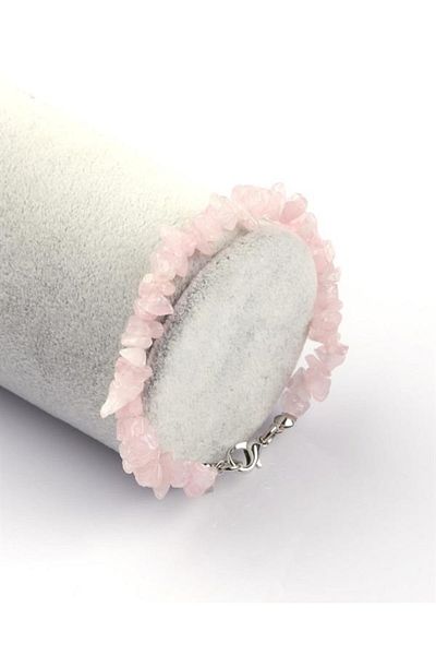 Ecelike Pink Quartz Natural Stone Cracked Stone Bracelet