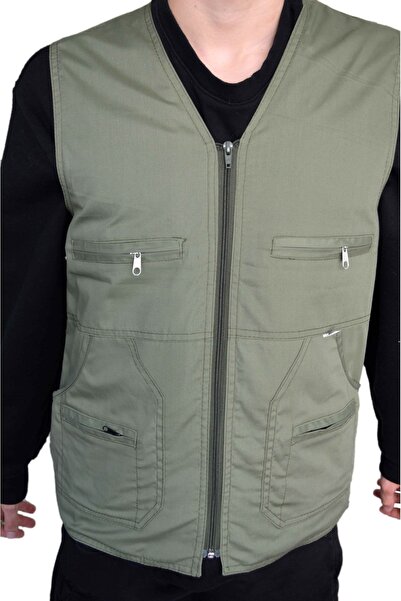 DERİNMAVİTASARIM Yazlık-ilkbaharlık 4 Fermuarlı 2 Yandan Cepli Avcı-iş Yeleği