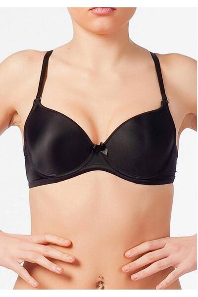 Nurteks Γυναικείο μαύρο σουτιέν με επένδυση Push Up Νέα σεζόν