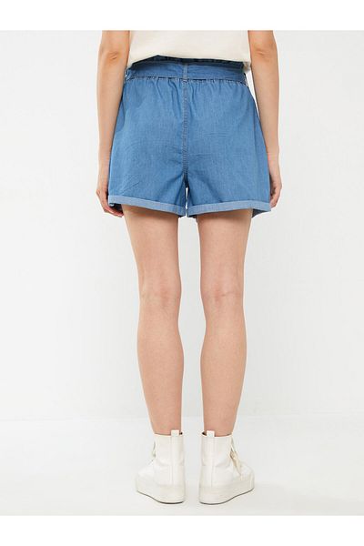LC Waikiki Bequeme, geformte Damen-Jeansshorts mit elastischem Bund