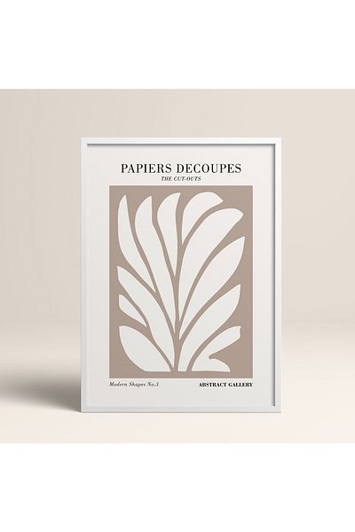 HOMEPACK Tablou cu rame din lemn alb Poster cu rame Decor artistic modern de perete (FLOWER292-WHITE-50X70)