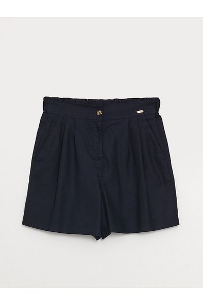 LC Waikiki Standard-Passform, einfarbig, Leinenmischung, Damen-Shorts
