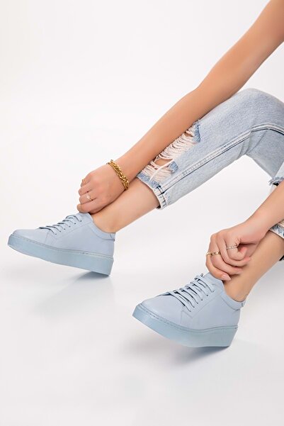 Gondol Hakiki Deri Anatomik Taban Spor Ayakkabı Ell.6839 - Bebe Mavi - 37