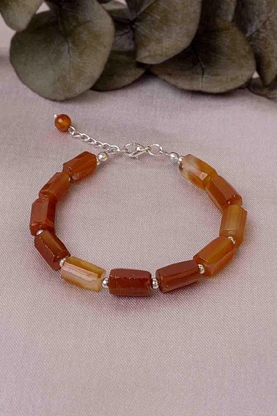 Dünya Doğal Taş Stone Detailed Agate Bracelet
