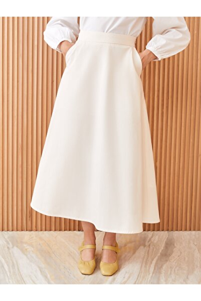 LC Waikiki Női cipzáras egyenes, kiszélesedő szoknya