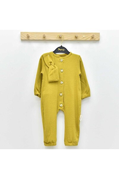 DIDuStore Popshops 3/18 Ay Bandanalı Ayıcık Detay Düğmeli Kız Tulum