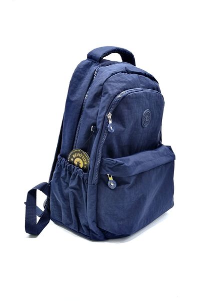 Bevitton unisex μπλε ναυτικό σακίδιο πλάτης τσαλακωμένο ύφασμα πολλαπλών τμημάτων αδιάβροχο