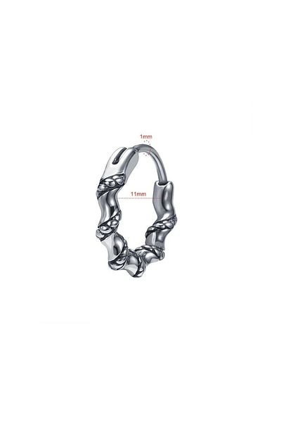 Viking Sailor Rope Auger Design Ring Model Snap-On 316L Steel Men's Earrings