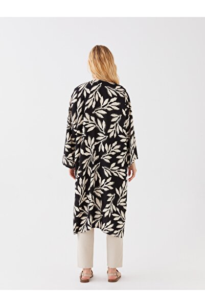 LC Waikiki Schalkragen gemusterter Langarm Oversize Damen Kimono