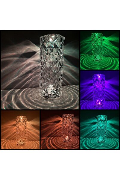 yesilcamsepeti FaroxTech 16 Işık Modlu Masaüstü Kristal Akrilik Lamba Led (PR...