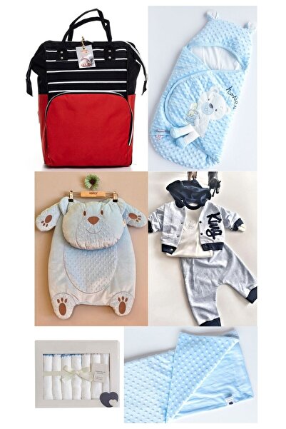 sahra bebek طقم ولادة مكون من 6 قطع (حقيبة ظهر للعناية بالطفل، مخرج المستشفى،...