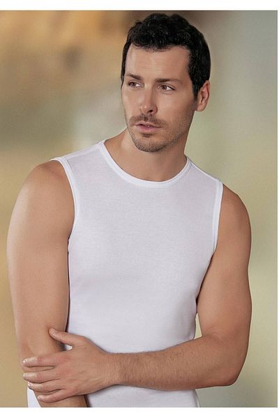 Şahinler Men's White Zero Sleeve O Neck Undershirt M By New Season (6 Pieces Economical Package)
