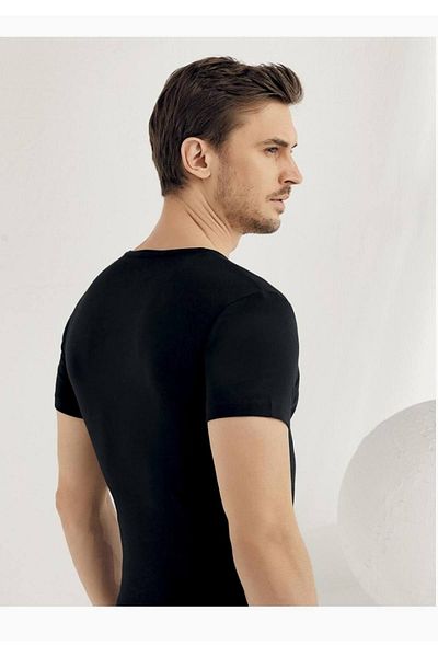 Şahinler Short Sleeve V-Neck Ribbed Undershirt New Season (6 Pieces Economical Package)