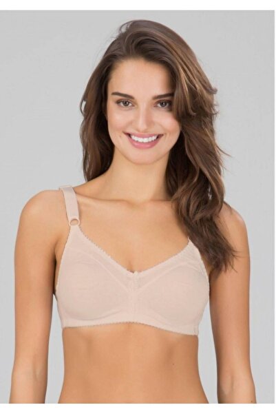 Kom Жіночий бежевий бавовняний бюстгальтер без кісточок з чудовим ефектом під...
