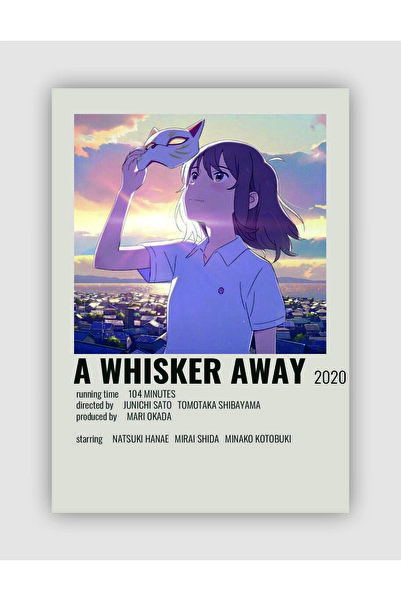 fırsatlar diyarı A Whisker Away Anime Info Card Bilgi Kartı Minimalist Poster