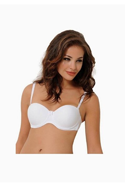NBB Γυναικείο λευκό σουτιέν με μικρο-επένδυση Στράπλες Νέας Σεζόν