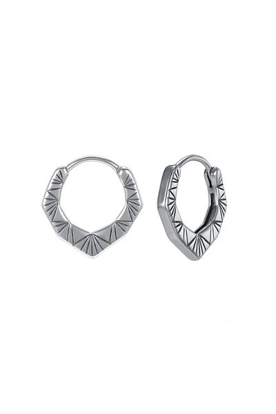 Viking Antique Aztec Design Striped Drop Model Interlocking 316L Steel Men's Earrings