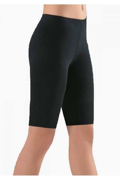 Tutku Women's Black Plain Combed Cotton Short Tights New Season (3 Pieces Economical Pack)