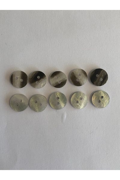 aensia Small Striped Pearl Thick Button 18 Size Flat Button Pearl Look Polyester Button - Pack of 10 Buttons