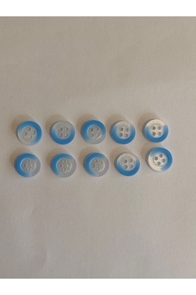 aensia Blue and White Color Transitional Ombre Button Shirt Button 18 Size Button Shirt Button - Pack of 10