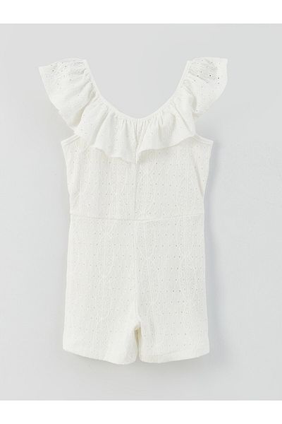 LC Waikiki LCW Kids V-Ausschnitt-Overall für Mädchen mit Fisto-Details