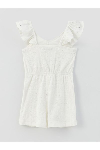LC Waikiki LCW Kids V-Ausschnitt-Overall für Mädchen mit Fisto-Details