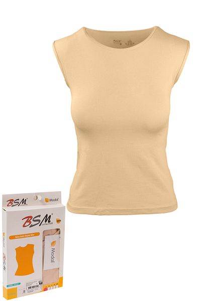 BSM Women's Nude Modal Cotton Bottoming Sleeve Tank Top