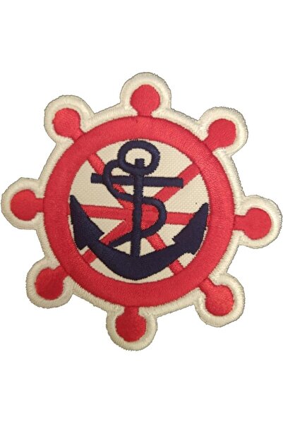 Sim Nakış Cırt Bantlı Denizci çapa gemici nakış işleme arma patch 8×8 cm