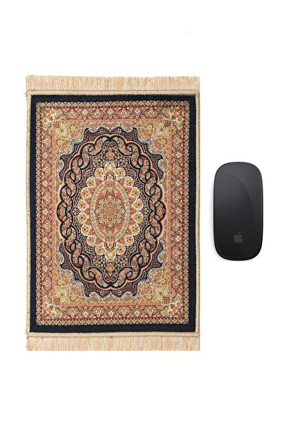 Bursa İpek Siyah Dekoratif Küçük Halı Mousepad