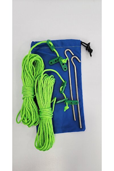 Rainbow hamak 20 Metre Polyester Ip 4 Mm Çapı 2 Ad Çadır Kazığı 6 Ad Gergi Ap...